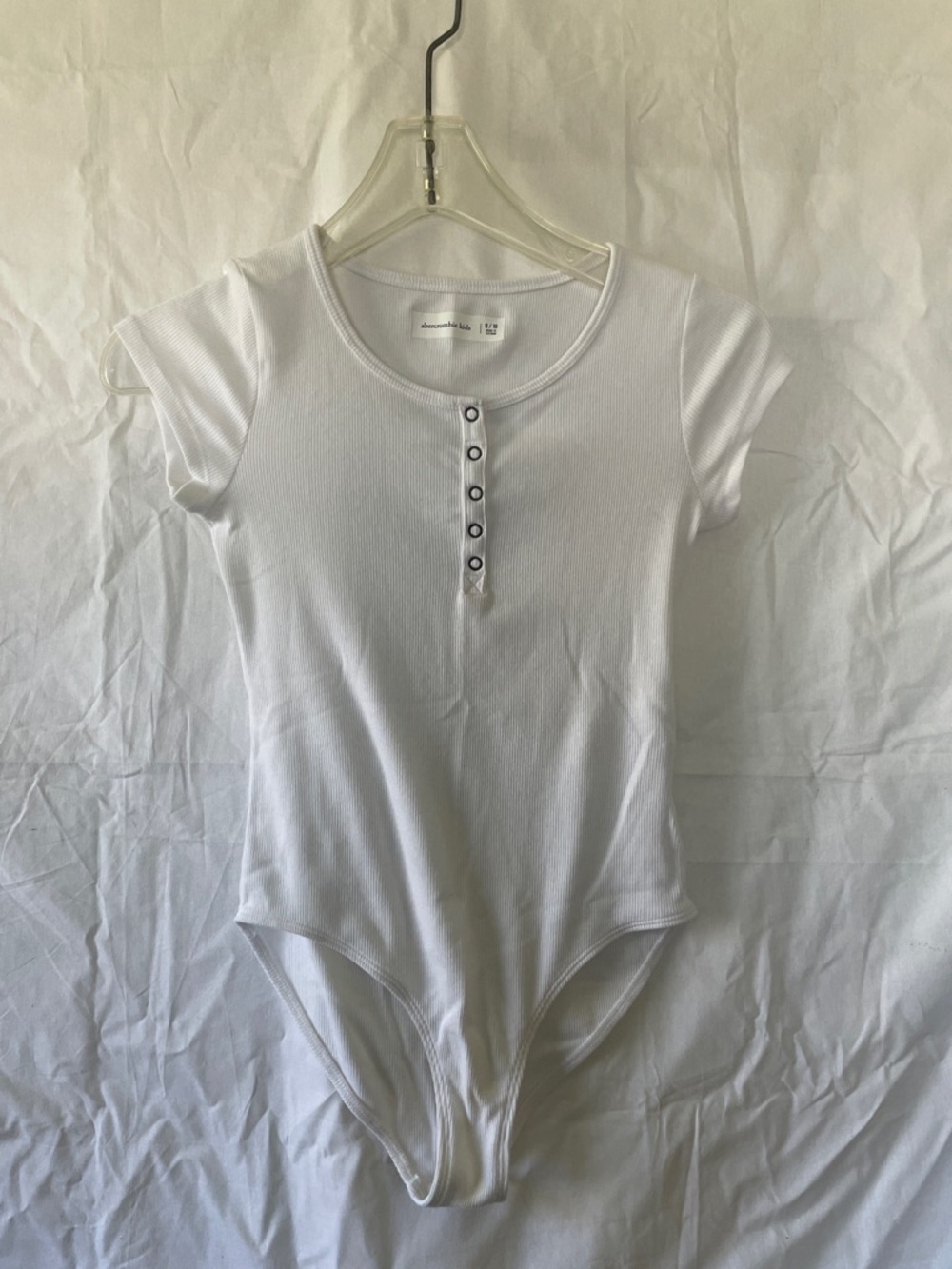 abercrombie kids White Short Sleeve Henley Bodysuit